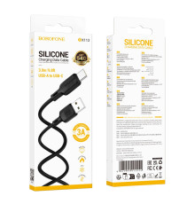 Кабель USB Borofone BX113 Silicone Type-C 3A 3m Колір Чорний 6941991115554