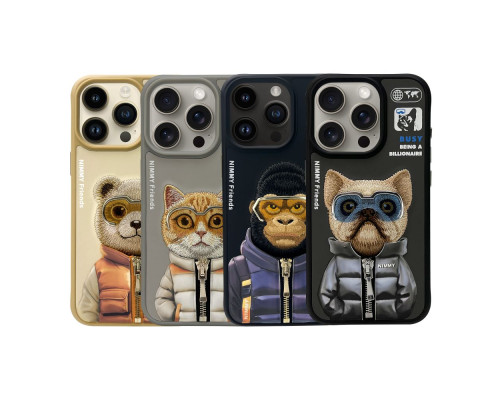 Чохол TPU+PC Nimmy 3D with Metal Buttons для iPhone 16 Pro Max Колір Bear Grey 6971080319501