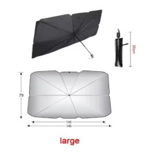 Автомобільна Сонцезахисна Парасолька 140x79 см. Колір Чорно-Сріблястий 2020000486398 ma36137_3606783
