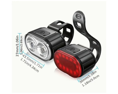 Велоліхтар 078 2LED IPX4 Waterproof 6 Modes Колір Чорний 2020000452232 ma36325_3607318