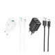 Мережевий Зарядний Пристрій Hoco C140A 1USB QC 18W+USB to Type-C Колір Бiлий 6942007627832 ma36296_3607265