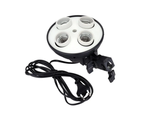 Тримач SHL-006 4-х ламп з патронами E27 та отвором для парасольки Колір Чорний 2020000469681 ma36585_3608620