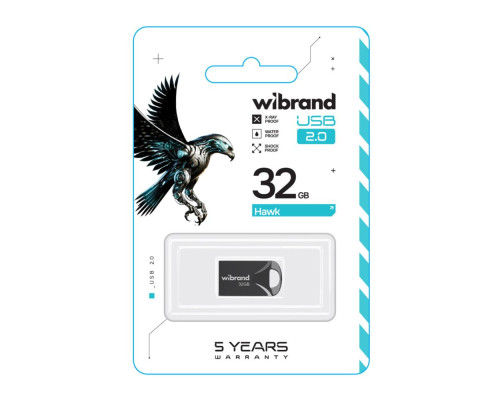 USB флеш-накопичувач Wibrand 32gb Hawk Колір Срібло 4820124241105