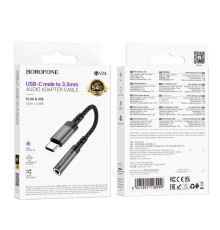 Перехідник Borofone BV24 Type-C to AUX 3.5mm (female) 15cm Колір Сiрий 6941991118999 ma36883_3609469