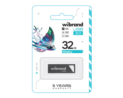 USB флеш-накопичувач Wibrand 32gb Stingray Колір Сірий 4820124241648