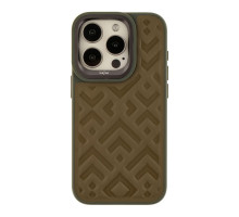 Чохол Kajsa Briquette Collection Rhombus для iPhone 15 Pro Колір Olive 4894505156838