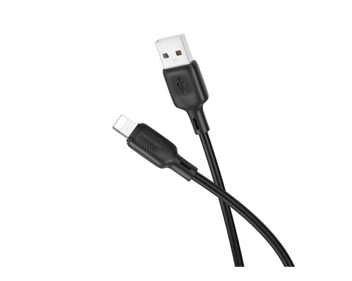 Кабель USB Borofone BX113 Silicone Lightning 2.4A Колір Чорний 6941991115394 ma35582_3346745