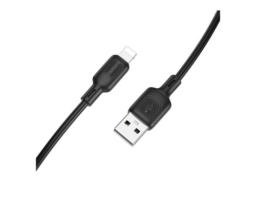 Кабель USB Borofone BX113 Silicone Lightning 2.4A Колір Чорний 6941991115394 ma35582_3346745