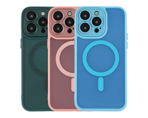 Чохол TPU+PC Magnetic Matte Camera Lens with Magsafe для iPhone 14 Колір Dark Green 2020000437895