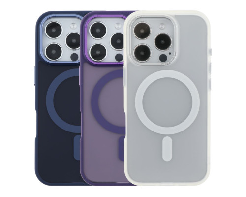 Чохол TPU+PC Goldencis Matte with MagSafe для iPhone 16 Pro Max Колір Dark Blue 2020000444749 ma34880_3343983