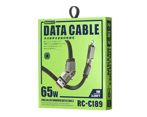 Кабель USB Remax RC-C189 USB/Type-C to IP/Type-C 65W Колір Чорний 6954851218296 ma35898_3605610