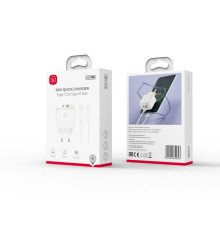 Мережевий Зарядний Пристрій XO L137 1USB-C/1USB PD/QC 20W+Type-C to Type-C New Logo Колір Білий 6920680855643 ma37793_3664782