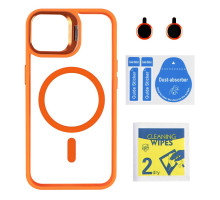 Чохол TPU+PC+Metal Stand Case with MagSafe and Camera Lenses для iPhone 16 Pro Max Orange ma36952_3609647 2020000468875