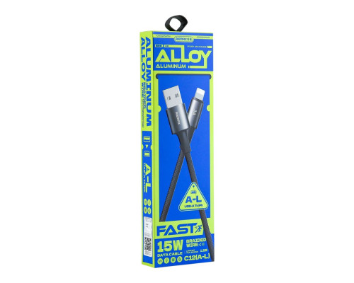 Кабель USB Remax C12 Lightning 1.2M Колір Чорний 6954851247692 ma37768_3664732