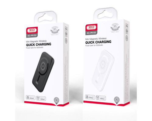 Універсальна Мобільна Батарея Power Bank XO PR153 PD20W Magnetic wireless 15W Type-C 5000mAh М'ята упаковка Колір Білий 2020000495369 ma38778_3868203