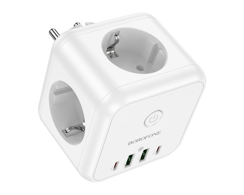 Мережевий Подовжувач Borofone BAC11 (PD40W/2C2A)(EU) Колір Бiлий 6941991114533 ma35768_3605166