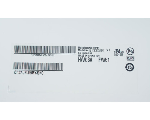 Матриця 13.3 B133XW01 V.1 (1366*768, 40pin, LED, SLIM (горизонтальні планки), матова, роз'єм праворуч знизу) для ноутбука (reenew) NBB-32846