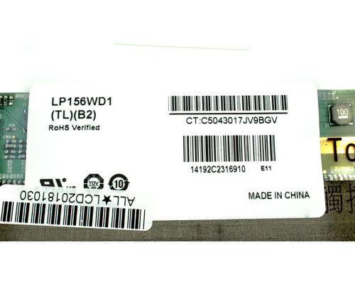 УЦІНКА!Матриця 15.6 LP156WD1-TLB2 (1600*900, 40pin, LED, NORMAL, глянець, роз'єм ліворуч знизу) для ноутбука