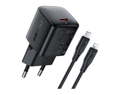 Зарядний пристрій Acefast A118 30W 3A USB-C з кабелем C-L black PLS-00-00163840