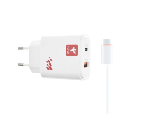Зарядний пристрій FLYCDI FA-006 20W PD 3A USB-A+USB-C з кабелем Type-C white PLS-00-00133873