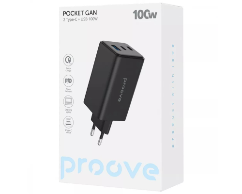 Зарядний пристрій Proove Pocket Gan Max 100W USB-A+2Type-C white PLS-00-00138622