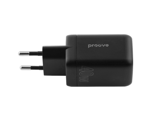 Зарядний пристрій Proove Silicone Power 40W 3A 2USB-C black PLS-00-00112610