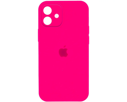 Чохол Silicone Case Full Camera Protective iPhone 12 barbie pink PLS-00-00104229