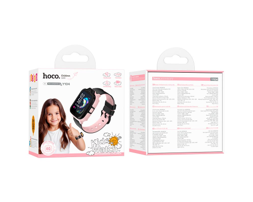Смарт годинник дитячий Hoco Y104 4G pink PLS-00-00141395
