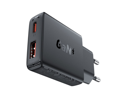 Зарядний пристрій Acefast A69 30W 3A USB-A+USB-С black PLS-00-00124990