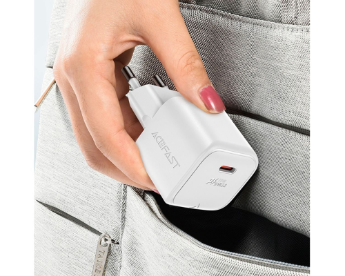 Зарядний пристрій Acefast A73 Mini 20W 3A USB-C з кабелем Type-C white PLS-00-00124994