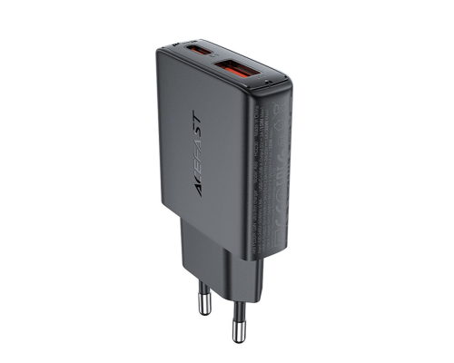 Зарядний пристрій Acefast A69 30W 3A USB-A+USB-С black PLS-00-00124990