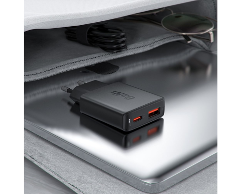 Зарядний пристрій Acefast A69 30W 3A USB-A+USB-С black PLS-00-00124990