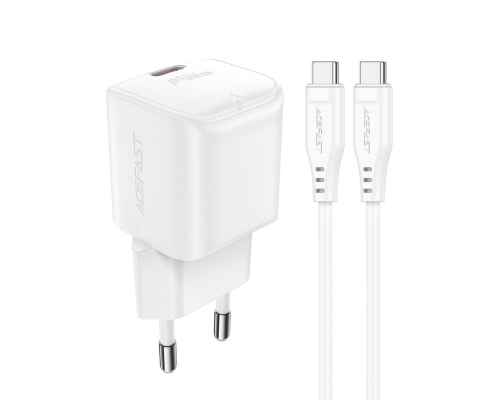 Зарядний пристрій Acefast A73 Mini 20W 3A USB-C з кабелем Type-C white PLS-00-00124994