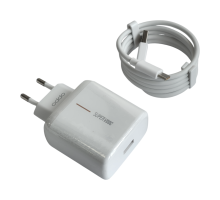 Зарядний пристрій Oppo 65W USB-A з кабелем A-C (Original China) (тех пак) white PLS-00-00156916