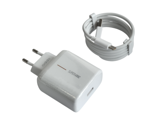 Зарядний пристрій Oppo 65W USB-A з кабелем A-C (Original China) (тех пак) white PLS-00-00156916