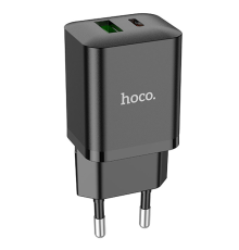 Зарядний пристрій Hoco N28 20W 3A 1USB-A+1USB-C black PLS-00-00102289