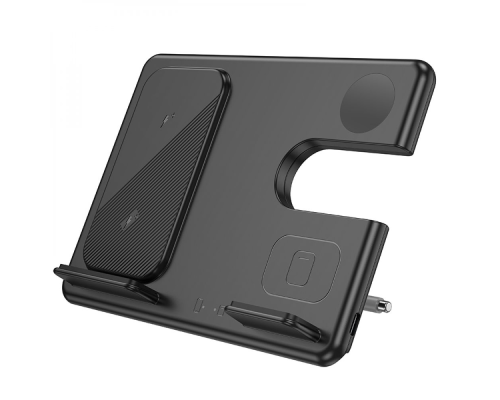 Бездротовий зарядний пристрій для Samsung Hoco CQ2 3в1 15W black PLS-00-00115758
