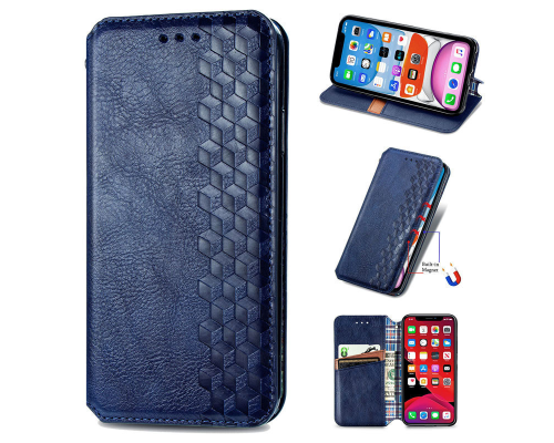 Чохол-книжка Leather Cubic Xiaomi Redmi Note 11 Global blue PLS-00-00163077