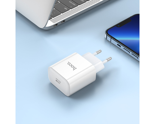 Зарядний пристрій Hoco C76A Pro 30W 3A 1USB-C white PLS-00-00145586