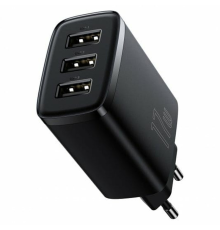 Зарядний пристрій Baseus Compact 17W 2.4A 3USB-A black PLS-00-00098344