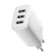 Зарядний пристрій Baseus Compact 17W 2.4A 3USB-A white PLS-00-00098282
