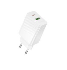 Зарядний пристрій Borofone BAS74A 20W 3A USB-A+USB-C white PLS-00-00156108