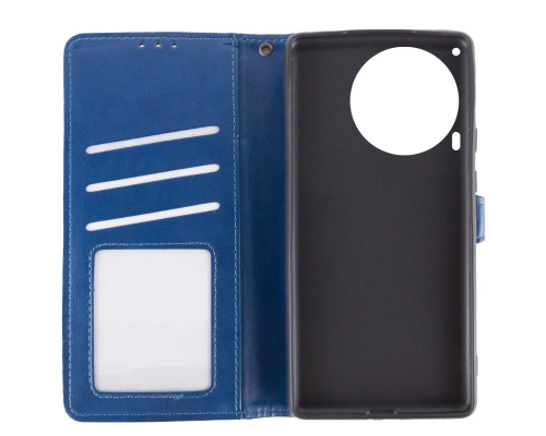 Чохол-книжка Leather GETMAN with card holder TECNO Camon 30 blue PLS-00-00148263