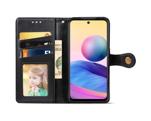 Чохол-книжка Leather GETMAN with card holder Xiaomi Redmi Note 13 5G black PLS-00-00148399