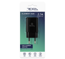 Зарядний пристрій Ridea RW-21011 Element 10.5W 2.1A 2USB-A black PLS-00-00123684