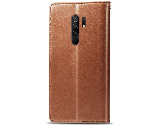 Чохол-книжка Leather GETMAN with card holder Xiaomi Redmi 9 brown PLS-00-00128993