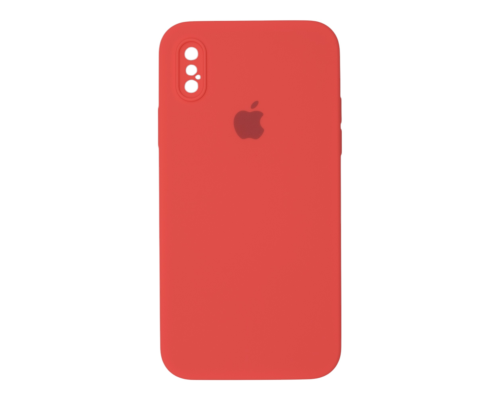 Чохол Silicone Case Квадратні Борти Full Camera iPhone X (XS) peach PLS-00-00123117