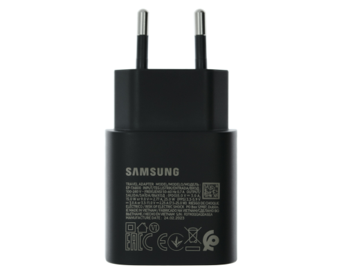 Зарядний пристрій Samsung EP-TA800 25W 3A 1USB-C retail packing (Original) black PLS-00-00107376