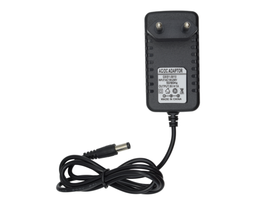 Зарядний пристрій 9V to DC 5.5 x 2.5 мм 1A black PLS-00-00153496