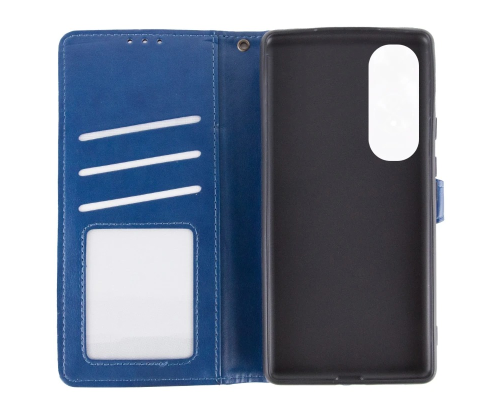 Чохол-книжка Leather GETMAN with card holder Oppo A60 blue PLS-00-00148171